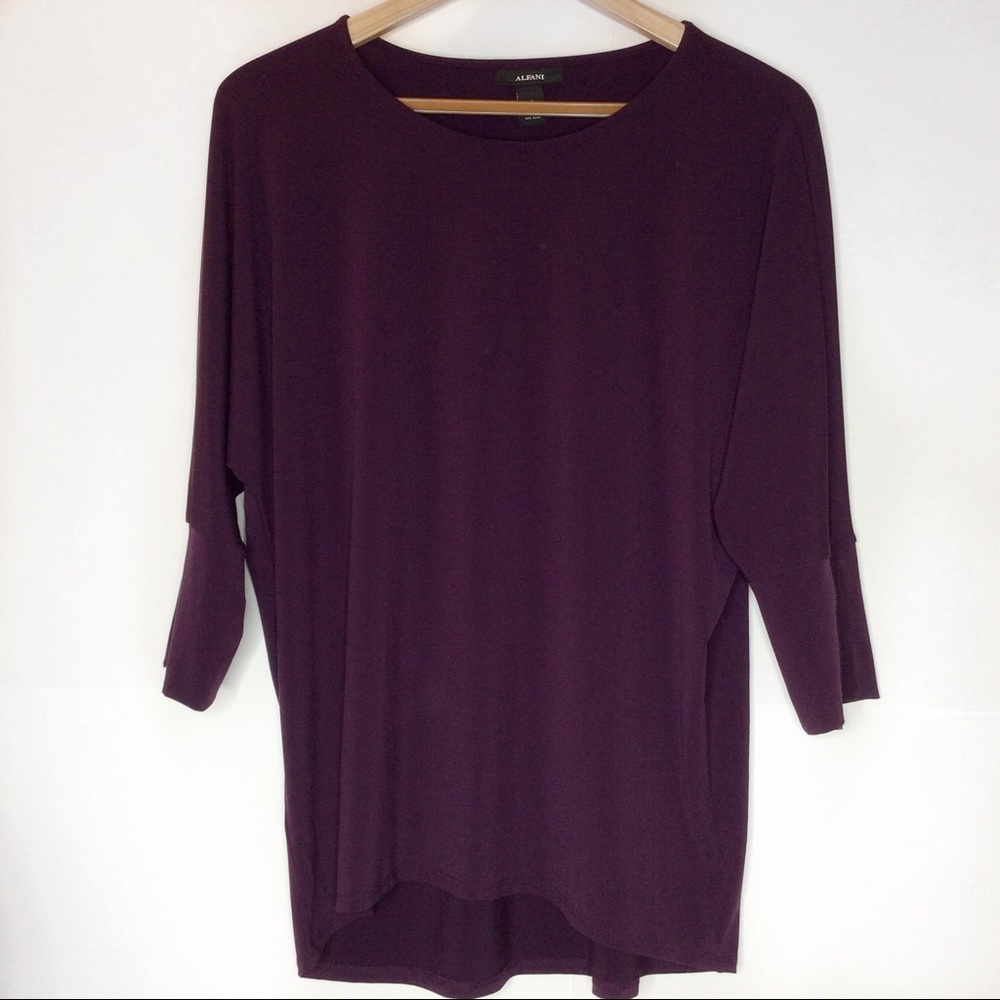 Alfani • Wide Neck Tunic Top with Zippered Sleeves